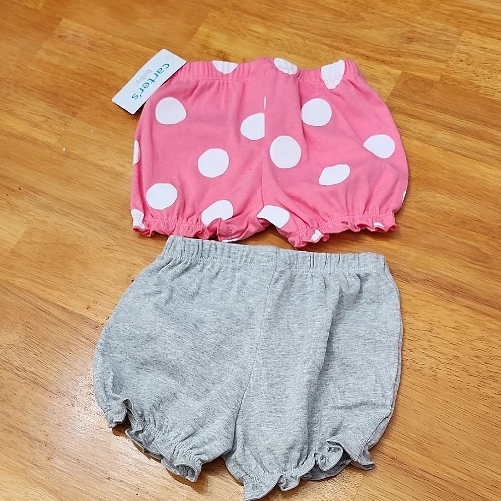 Carter's Pink and Gray Diaper Covers with Elastic Waist